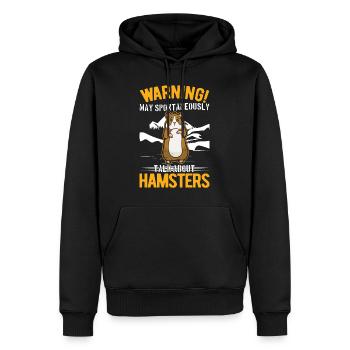 Warnung Hamster Hamsterrad Goldhamster - Männer Premium Bio Hoodie - Schwarz - Vorne - Nico (187cm)