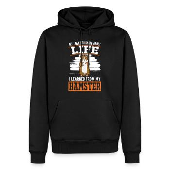 Hamster Cadeau Hamster Roue Hamster Doré - Sweat à capuche Premium bio Homme - noir - Devant - Nico (187cm)