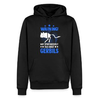 Avertissement Gerbille de course rat gerbille - Sweat à capuche Premium bio Homme - noir - Devant - Nico (187cm)