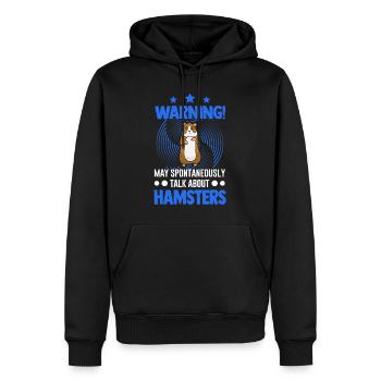 Warnung Hamster Hamsterrad Goldhamster - Männer Premium Bio Hoodie - Schwarz - Vorne - Nico (187cm)