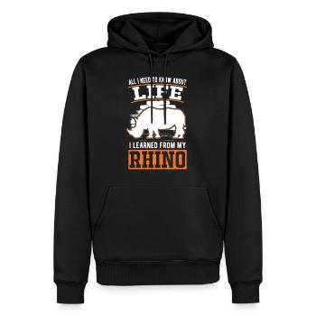 Rhinocéros Cadeau Rhinocéros - Sweat à capuche Premium bio Homme - noir - Devant - Nico (187cm)