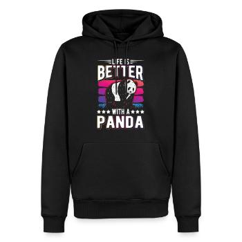 Life is better with a Panda - Men’s Premium Organic Hoodie - black - Front - Nico (187cm)