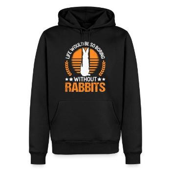 Kaninchen Geschenk Häschen Hase Kaninchen - Männer Premium Bio Hoodie - Schwarz - Vorne - Nico (187cm)