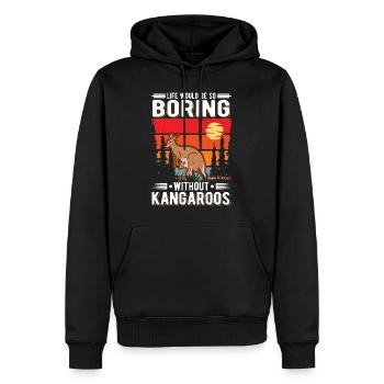 Kangourou australien Kangourou d’Australie - Sweat à capuche Premium bio Homme - noir - Devant - Nico (187cm)