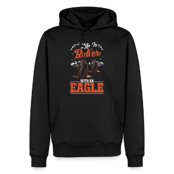 La vie est meilleure avec un Eagle Golden Eagle Eagle - Sweat à capuche Premium bio Homme - noir - Devant - Nico (187cm)