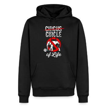 Anti-protestation contre le piégeage des animaux Cycle de la - Sweat à capuche Premium bio Homme - noir - Devant - Nico (187cm)