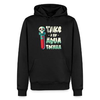 Aqua Tofana Skull Poison Bottle Conspiracy - Men’s Premium Organic Hoodie - black - Front - Nico (187cm)