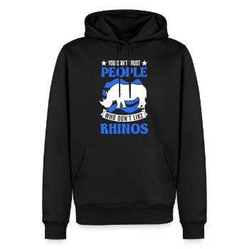 Rhinocéros Cadeau Rhinocéros - Sweat à capuche Premium bio Homme - noir - Devant - Nico (187cm)