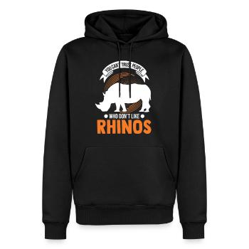 Rhinocéros Cadeau Rhinocéros - Sweat à capuche Premium bio Homme - noir - Devant - Nico (187cm)