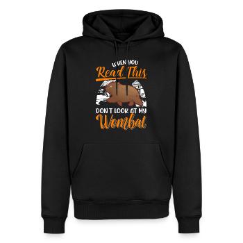 Australischer Wombat Geschenk - Männer Premium Bio Hoodie - Schwarz - Vorne - Nico (187cm)