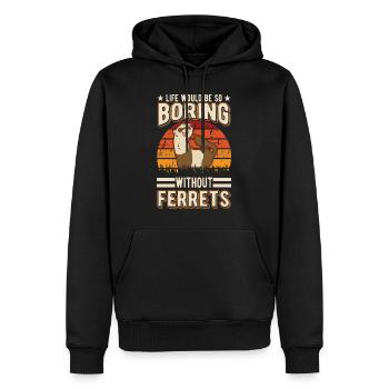 Ferret Lover Ferret Cadeau - Sweat à capuche Premium bio Homme - noir - Devant - Nico (187cm)