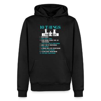 Les artisans de Turner La menuiserie de Turner - Sweat à capuche Premium bio Homme - noir - Devant - Nico (187cm)