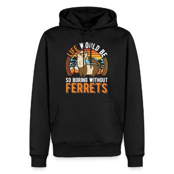 Ferret Lover Ferret Cadeau - Sweat à capuche Premium bio Homme - noir - Devant - Nico (187cm)