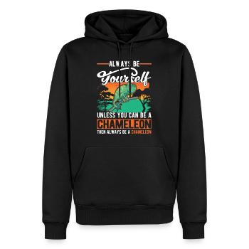 Chameleon Gift Chameleon - Men’s Premium Organic Hoodie - black - Front - Nico (187cm)