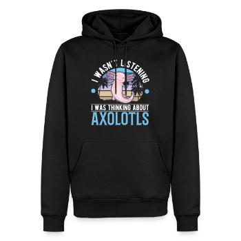 Axolotl Cadeau Queue Lurch - Sweat à capuche Premium bio Homme - noir - Devant - Nico (187cm)