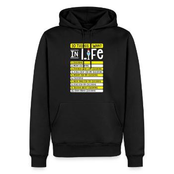 Poulets Agriculture Amateurs de poulets Ferme - Sweat à capuche Premium bio Homme - noir - Devant - Nico (187cm)