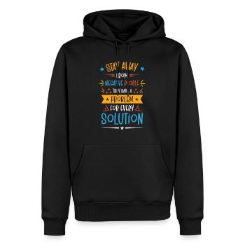 Problem Solution Critical Thinkers Positive - Men’s Premium Organic Hoodie - black - Front - Nico (187cm)