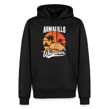 Armadillo Whisperer Gürteltier Flüsterer - Men’s Premium Organic Hoodie - black - Front - Nico (187cm)