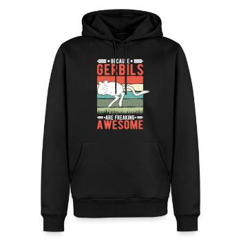 Parce que les gerbilles sont des gerbilles impressionnantes - Sweat à capuche Premium bio Homme - noir - Devant - Nico (187cm)