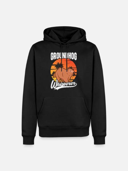 Murmeltier Flüsterer Groundhog Waldmurmeltier - Männer Premium Bio Hoodie - Schwarz