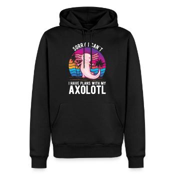 Axolotl Cadeau Queue Lurch - Sweat à capuche Premium bio Homme - noir - Devant - Nico (187cm)
