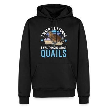 Cadeau de caille Élevage de cailles Élevage de cailles - Sweat à capuche Premium bio Homme - noir - Devant - Nico (187cm)