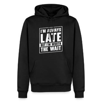 Spätberufener Vielbeschäftigter Berufstätiger - Männer Premium Bio Hoodie - Schwarz - Vorne - Nico (187cm)