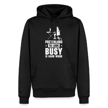 Vorgeben beschäftigt harte Arbeit Mitarbeiter - Männer Premium Bio Hoodie - Schwarz - Vorne - Nico (187cm)
