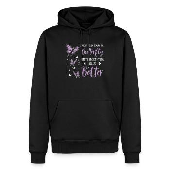 Himmlischer Schmetterling Mystische - Männer Premium Bio Hoodie - Schwarz - Vorne - Nico (187cm)