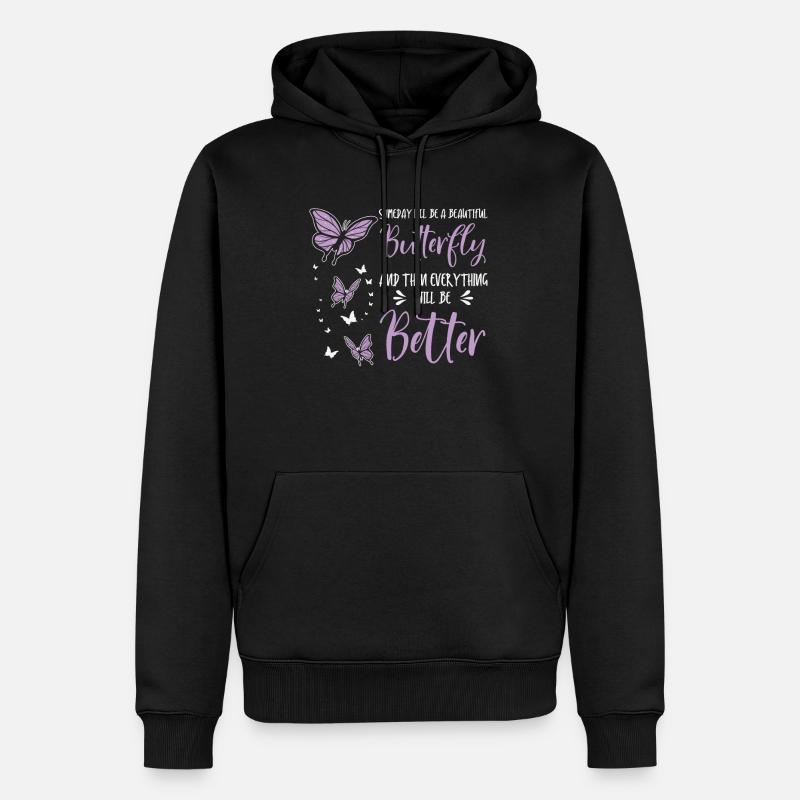 Papillon céleste mystique - Sweat à capuche Premium bio Homme - noir