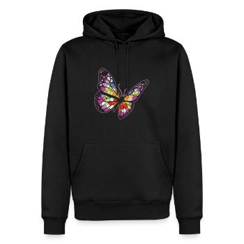 Himmlische Glasmalerei Schmetterling Mystischer - Männer Premium Bio Hoodie - Schwarz - Vorne - Nico (187cm)