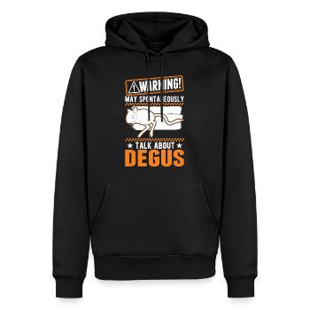 Warning Degu Shrub Rat Forest Degu - Men’s Premium Organic Hoodie - black - Front - Nico (187cm)
