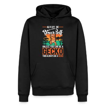 Always be yourself Unless you can be a Gecko - Männer Premium Bio Hoodie - Schwarz - Vorne - Nico (187cm)