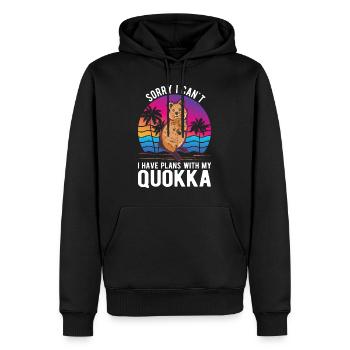 Kangourou à queue courte quokka - Sweat à capuche Premium bio Homme - noir - Devant - Nico (187cm)