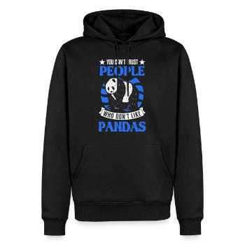 Panda Lover Panda Ours Cadeau - Sweat à capuche Premium bio Homme - noir - Devant - Nico (187cm)
