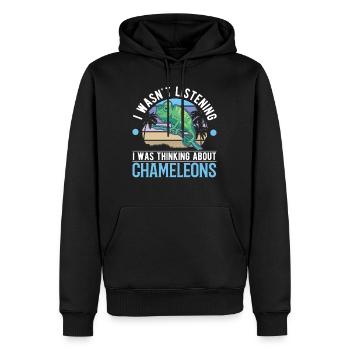 Chameleon Cadeau Caméléon - Sweat à capuche Premium bio Homme - noir - Devant - Nico (187cm)