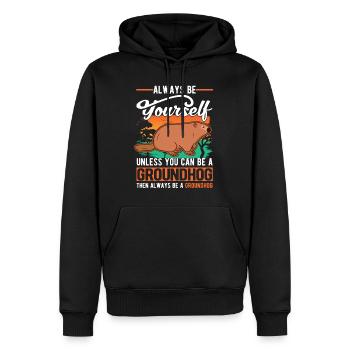 Murmeltier Groundhog Marmot Waldmurmeltier - Männer Premium Bio Hoodie - Schwarz - Vorne - Nico (187cm)