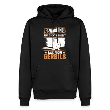 Avertissement Gerbille de course rat gerbille - Sweat à capuche Premium bio Homme - noir - Devant - Nico (187cm)