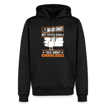 Warning Running Bottle Duck Running Duck - Men’s Premium Organic Hoodie - black - Front - Nico (187cm)