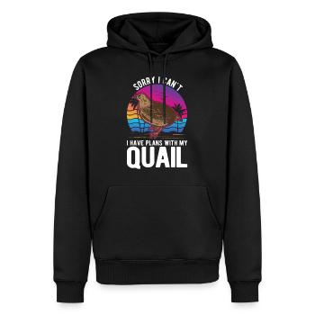 Cadeau de caille Élevage de cailles Élevage de cailles - Sweat à capuche Premium bio Homme - noir - Devant - Nico (187cm)