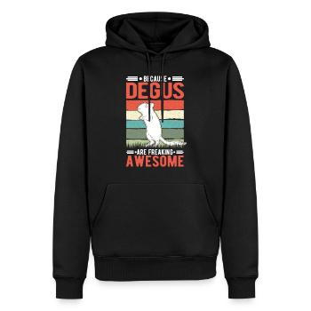 Parce que Degus est génial - Sweat à capuche Premium bio Homme - noir - Devant - Nico (187cm)