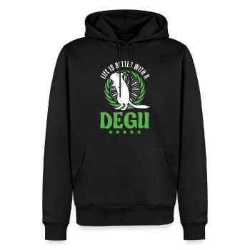 La vie est meilleure avec un Degu - Sweat à capuche Premium bio Homme - noir - Devant - Nico (187cm)