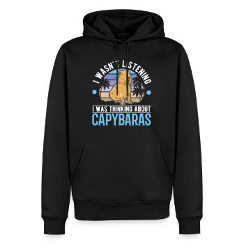Capybara Cadeau Capybara - Sweat à capuche Premium bio Homme - noir - Devant - Nico (187cm)