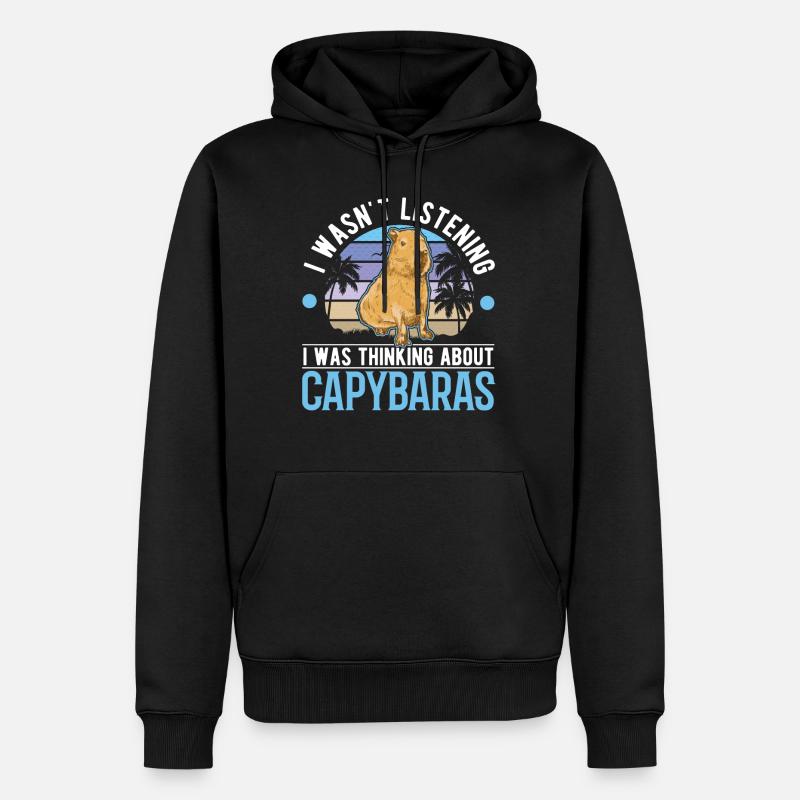 Capybara Cadeau Capybara - Sweat à capuche Premium bio Homme - noir