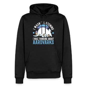 Erdferkel Geschenk Aardvark - Männer Premium Bio Hoodie - Schwarz - Vorne - Nico (187cm)