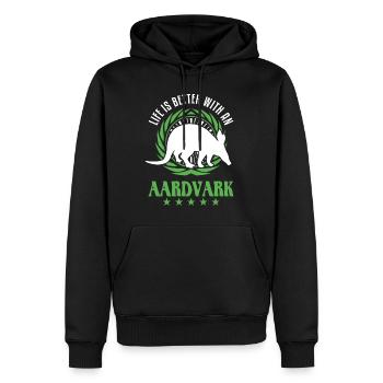 La vie est meilleure avec un Aardvark Erdferkel - Sweat à capuche Premium bio Homme - noir - Devant - Nico (187cm)