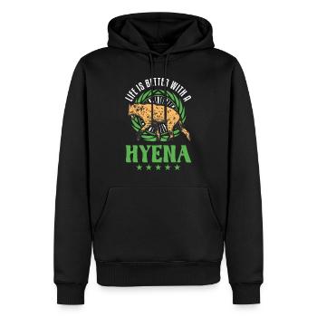 Life is better with a Hyena Earth Wolf Hyena - Men’s Premium Organic Hoodie - black - Front - Nico (187cm)