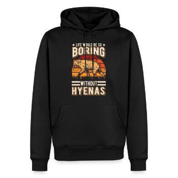 Hyène Cadeau Terre Loup Hyène - Sweat à capuche Premium bio Homme - noir - Devant - Nico (187cm)