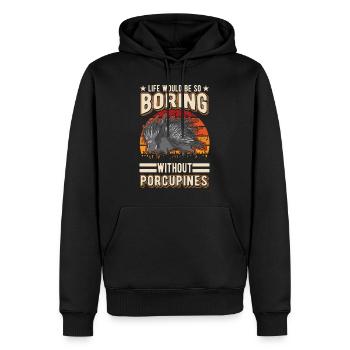 Porc-épic Cadeau Porc-épic - Sweat à capuche Premium bio Homme - noir - Devant - Nico (187cm)
