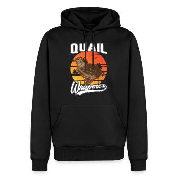 Caille Whisperer Caille Cadeau d’éleveur - Sweat à capuche Premium bio Homme - noir - Devant - Nico (187cm)